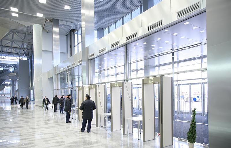 Hotel lobby entrance after using hotel and hospitality security guards from SecureOne Inc.